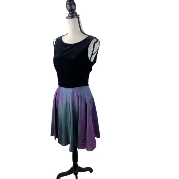 Y2K 90’s Velvet Fairy Whimsigoth Dress a Line Flirty Metallic Whimsical - Picture 3 of 10